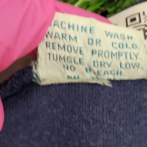 Vintage 80s Velour Sweater Womens S/M 18x23 Cropped - Picture 8 of 10